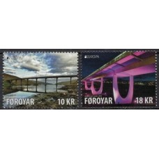 FAR0920M-SÉRIE EUROPA - ARQUITETURA E PATRIMÔNIO - PONTES - FAROÉ - 2018 - MINT