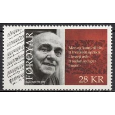FAR0926M-SELO CENTENÁRIO DE NASCIMENTO DO POETA E COMPOSITOR REGIN DAHL - FAROÉ - 2018 - MINT