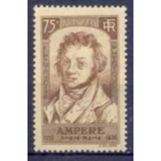 FRA0310N-SELO CENTENÁRIO DA MORTE DE ANDRÉ MARIE AMPÉRE - FRANÇA - 1936 - N