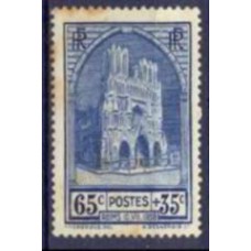 FRA0399N-SELO FESTAS DA RESTAURAÇÃO DA CATEDRAL DE REIMS - FRANÇA - 1938 - N