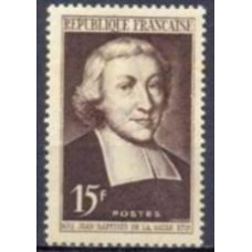 FRA0882N-SELO TRICENTENÁRIO DO NASCIMENTO DE SÃO JOÃO BATISTA DE LA SALLE - FRANÇA - 1951 - N