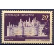 FRA0924N-SELO CASTELO DE CHAMBORD E 1º ESPETÁCULO SOM E LUZ - FRANÇA - 1952 - N