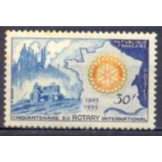 FRA1009N-SELO CINQUENTENÁRIO DO ROTARY INTERNACIONAL - FRANÇA - 1955 - N