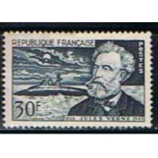 FRA1026N-SELO CINQUENTENÁRIO DA MORTE DE JULIO VERNE - FRANÇA - 1955 - N