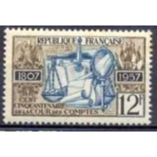 FRA1107N-SELO SESQUICENTENÁRIO DO TRIBUNAL DE CONTAS - FRANÇA - 1957 - N