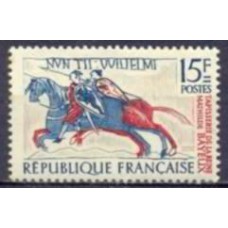 FRA1172N-SELO FRAGMENTO DE TAPEÇARIA DO REINO MATILDE - FRANÇA - 1958 - N