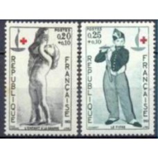 FRA1400N-SÉRIE PRÓ CRUZ VERMELHA - CENTENÁRIO DA CRUZ VERMELHA INTERNACIONAL - FRANÇA - 1963 - N