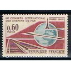FRA1488N-SELO 19º CONGRESSO INTERNACIONAL DAS ESTRADAS DE FERRO - FRANÇA - 1966 - N