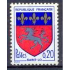 FRA1510N-SELO BRASÕES DE CIDADES VI, SAINT-LÔ - FRANÇA - 1966 - N