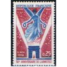 FRA1576N-SELO CINQUENTENÁRIO DO ARMISTÍCIO DE 11 DE NOVEMBRO - FRANÇA - 1968 - N