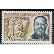 FRA1600N-SELO CINQUENTENÁRIO DA ORGANIZAÇÃO INTERNACIONAL DO TRABALHO - FRANÇA - 1969 - N