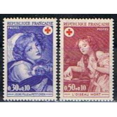 FRA1700N-SÉRIE PRÓ CRUZ VERMELHA - OBRAS DE GREUZE - FRANÇA - 1971 - N