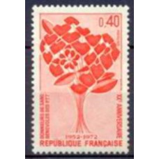 FRA1716N-SELO 20º ANIVERSÁRIO DOS DOADORES DE SANGUE VOLUNTÁRIOS DOS CORREIOS - FRANÇA - 1972 - N