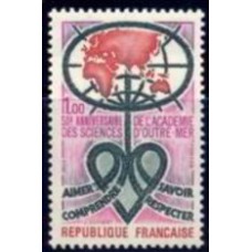 FRA1760N-SELO 50º ANIVERSÁRIO  DA ACADEMIA DE CIÊNCIAS ULTRAMARINA - FRANÇA - 1973 - N
