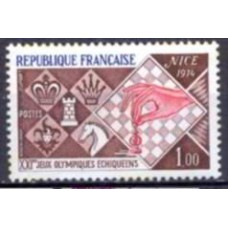FRA1800N-SELO 21ª OLIMPÍADAS DE XADREZ - FRANÇA - 1974 - N
