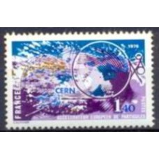 FRA1908N-SELO ACELERADOR EUROPEU DE PARTÍCULAS - FRANÇA - 1976 - N