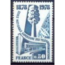 FRA1984N-SELO CENTENÁRIO DA ESCOLA SUPERIOR DE TELECOMUNICAÇÕES -FRANÇA - 1978 - N