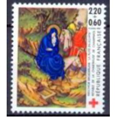 FRA2498N-SELO PRÓ CRUZ VERMELHA, DENTEAÇÃO 12,5X13 - FRANÇA - 1987 - N