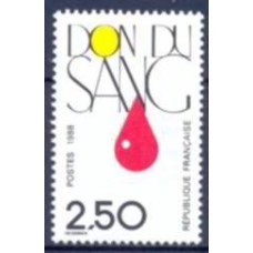 FRA2528M-SELO EM FAVOR DA DOAÇÃO DE SANGUE - FRANÇA - 1988 - MINT