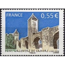FRA4180M-SELO 700º ANIVERSÁRIO DA PONTE VALENTRÉ DE CAHORS - FRANÇA - 2008 - MINT