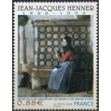 FRA4286M-SELO SÉRIE ARTÍSTICA - JEAN-JACQUES HENNER - FRANÇA - 2008 - MINT