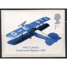 GRB2479M-SELO BRINQUEDOS - MEIOS DE TRANSPORTES, AVIÃO BIPLANO - AUTOADESIVO DA CADERNETA - GRÃ-BRETANHA - 2003 - MINT