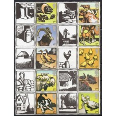 GRB2606MSA-SÉRIE ANIMAIS DA FAZENDA - DA FOLHA COM VINHETAS - GRÃ-BRETANHA - 2005 - MINT