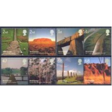 GRB2646MS-SÉRIE SE-TENANTS PATRIMÔNIO MUNDIAL - SÍTIOS DA GRÃ-BRETANHA E DA AUSTRÁLIA - GRÃ-BRETANHA - 2005 - MINT
