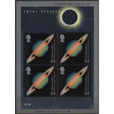GRBB007N-BLOCO ECLIPSE SOLAR TOTAL DE 11 DE AGOSTO - GRÃ-BRETANHA - 1999 - N