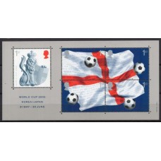 GRBB017M-BLOCO COPA MUNDIAL DE FUTEBOL COREIA DO SUL E JAPÃO - GRÃ-BRETANHA - 2002 - MINT