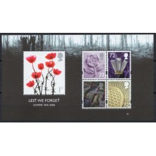 GRBB042M-BLOCO EM MEMÓRIA ÀS VÍTIMAS DA BATALHA DE SOMME - GRÃ-BRETANHA - 2006 - MINT