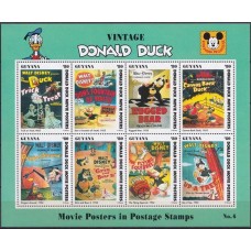 GUY3421MF-MINIFOLHA POSTERS DAS PRODUÇÕES DISNEY Nº 6, 8 VALORES - GUIANA - 1994 - MINT