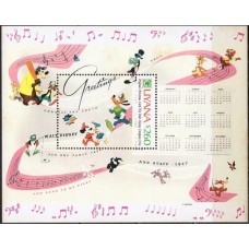 GUYB084N-BLOCO CARTÕES DE NATAL DA COMPANHIA WALT DISNEY III, CARTÃO DE 1946 - GUIANA - 1991 - N