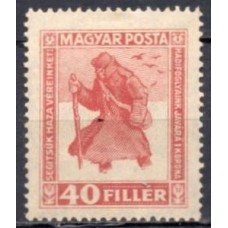 HUN0284NAA-SELO PRÓ PRISIONEIROS DE GUERRA NA SIBÉRIA, 40FI FILIGRANA HORIZONTAL - HUNGRIA - 1920 - N