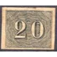 IM0012N.02-SELO VERTICAL, 20 RÉIS - 1850 - N COM GOMA