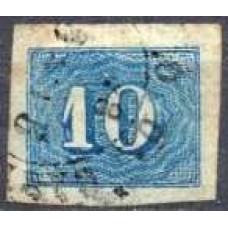 IM0019U.01-SELO COLORIDO 10 RÉIS - 1854 - U