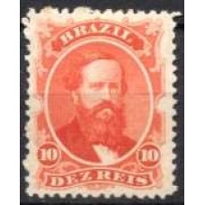 IM0023N.04-SELO DOM PEDRO II DENTEADO, 10 RÉIS VERMELHO - 1866 - N COM GOMA