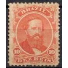 IM0023N.05-SELO DOM PEDRO II DENTEADO, 10 RÉIS VERMELHO - 1866 - N