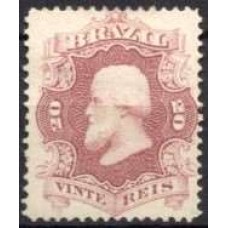 IM0024N.03-SELO DOM PEDRO II DENTEADO, 20 RÉIS CASTANHO LILÁS - 1866 - N
