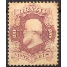 IM0024N.05-SELO DOM PEDRO II DENTEADO, 20 RÉIS CASTANHO LILÁS - 1866 - N