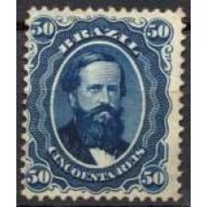IM0025N.02-SELO DOM PEDRO II DENTEADO, 50 RÉIS - 1866 - N COM GOMA