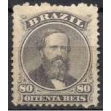 IM0026N.02-SELO DOM PEDRO II DENTEADO, 80 RÉIS VIOLETA NEGRO - 1866 - N