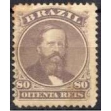 IM0026N.04-SELO DOM PEDRO II DENTEADO, 80 RÉIS VIOLETA NEGRO - 1866 - N - COM GOMA