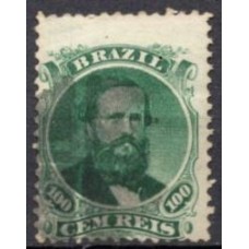 IM0027U.10-SELO DOM PEDRO II DENTEADO, 100 RÉIS - 1866 - U - MICRO FURO NO SELO