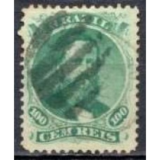 IM0027U.12-SELO DOM PEDRO II DENTEADO, 100 RÉIS - 1866 - U