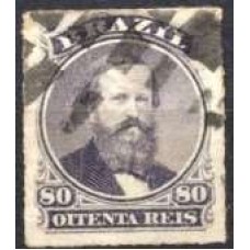 IM0033U.03-SELO DOM PEDRO II PERCÉ, 80 RÉIS - 1876 - U