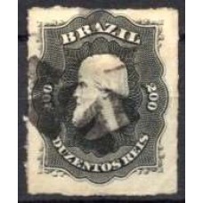 IM0035U.08-SELO DOM PEDRO II PERCÉ, 200 RÉIS - 1876 - U