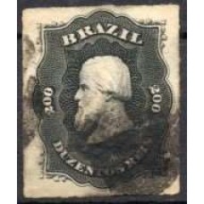 IM0035U.09-SELO DOM PEDRO II PERCÉ, 200 RÉIS - 1876 - U