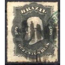 IM0035U.10-SELO DOM PEDRO II PERCÉ, 200 RÉIS - 1876 - U