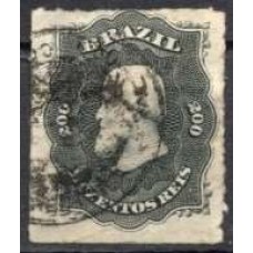 IM0035U.12-SELO DOM PEDRO II PERCÉ, 200 RÉIS - 1876 - U